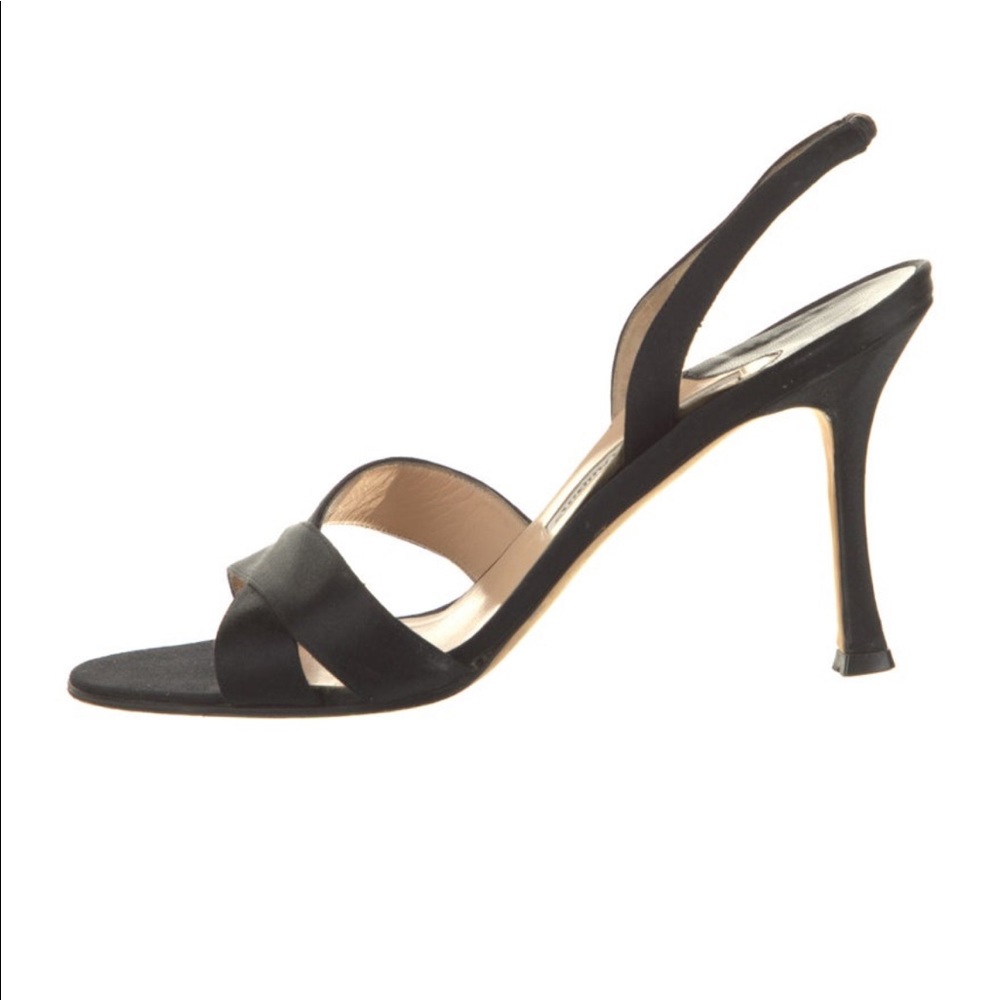 Black Manolo Blahnik Heeled Sandals size 38 EU